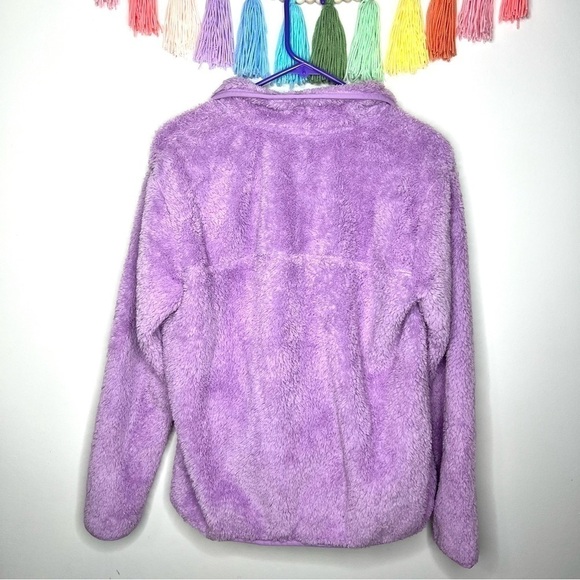 Eddie Bauer Purple Fast Plush Fleece Snap Mock Neck Cozy Soft Pullover Medium - Picture 13 of 16
